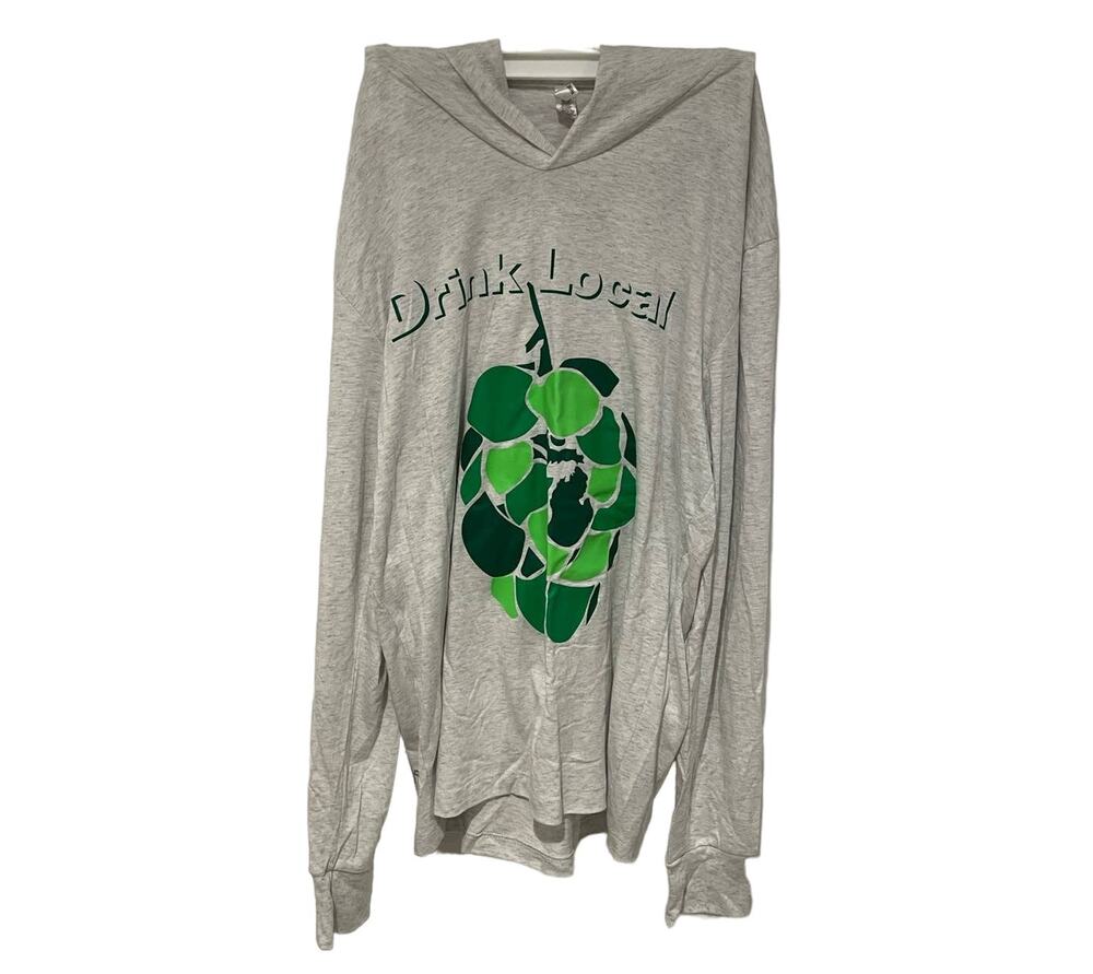 Michigan drink local grapes wine long sleeve hooded shirt medium